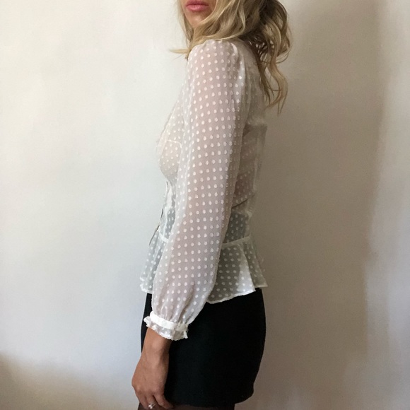 {LOFT} sheer polka dot blouse - Picture 3 of 5